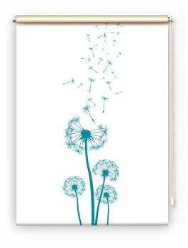 Rollo Dandelions türkis , Rollo, Motivrollo, Rollo mit Druck, Fotorollo, bedrucktes Rollo, Fensterrollo,verdunkelndes Rollo, Sonnenschutz Rollo